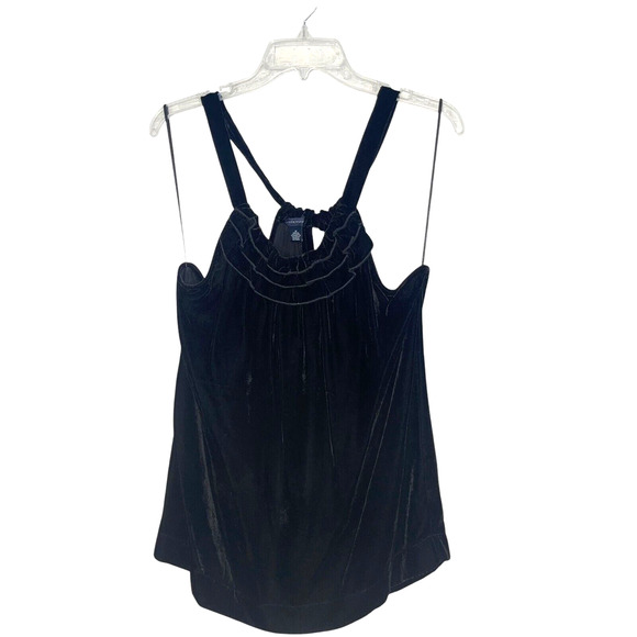 Tommy Hilfiger Womens M Halter Top Whimsigoth Dark Romantic Velvet Goth Vamp - Picture 1 of 7